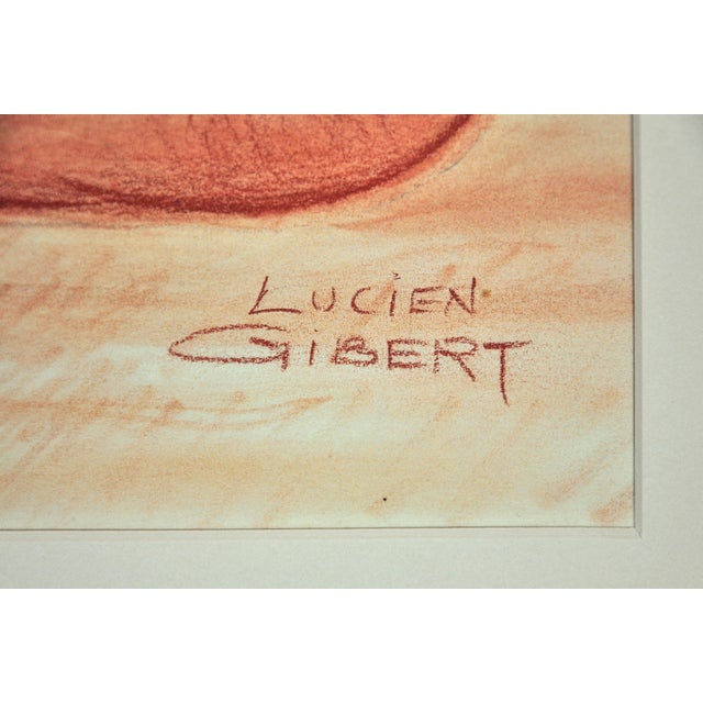 Lucien Gibert, Her Flaming Locks of Auburn Hair, Nude, 1930s, Chalk on Paper For Sale - Image 3 of 18