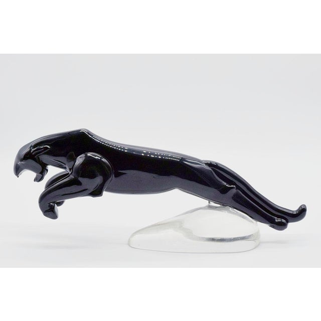 Large Art Deco Sculpture of a Panther in Murano Glass, 1940s For Sale - Image 10 of 10