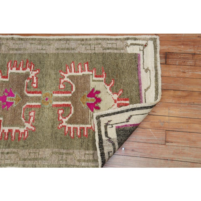 Mid 20th Century Quirky Turkish Anatolian Rug Mat - 2' x 2'11" For Sale - Image 14 of 18
