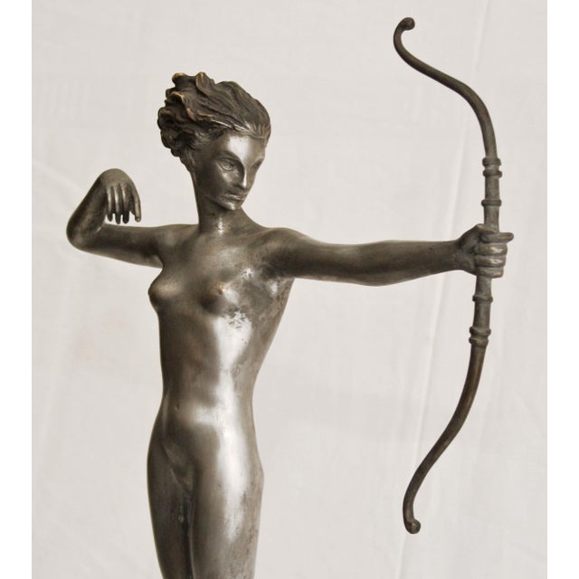 Josef Lorenzl, Female Nude, 1920s, Bronze and Marble For Sale - Image 9 of 14