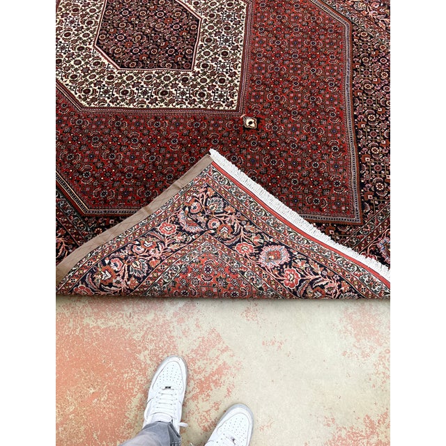 Persian Bijar Hand Knotted Wool Rug 6’10” X 10’3” For Sale In Washington DC - Image 6 of 7