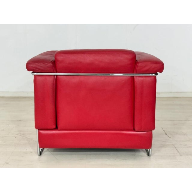 Metal Carat Lounge Chair in Red Leather from Züco For Sale - Image 7 of 11