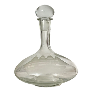 Vintage Etched Ship’s Decanter