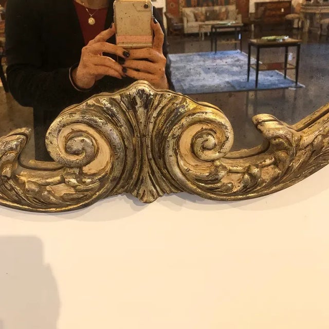 1990s Italian Trumeau Style Hand Carved Mirror For Sale In Dallas - Image 6 of 12
