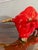 1950s Large Pair of 1950s MCM Glossy Firehouse Red and Gilded Kt Gold Paint Accents Ceramic Fighting Bull and Matador Figurines For Sale - Image 5 of 12
