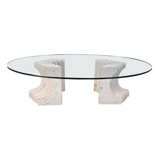 Vintage Travertine Coffee Table, Italy, 1970s For Sale