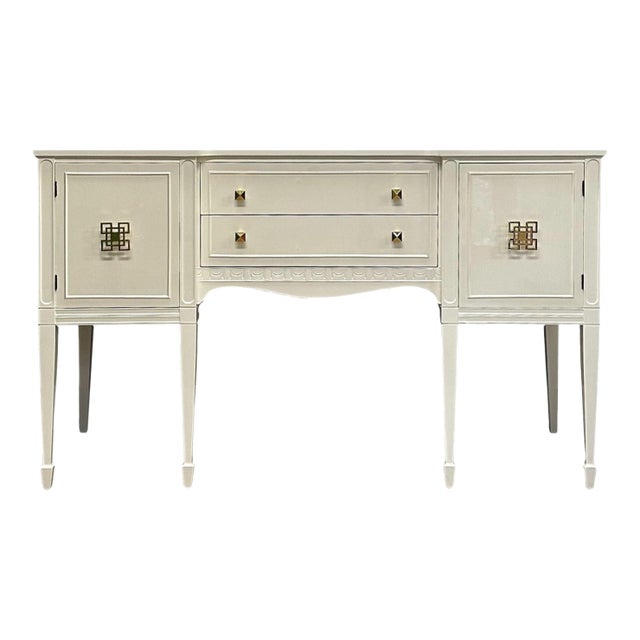 1970s Vintage Lacquered White Sideboard For Sale