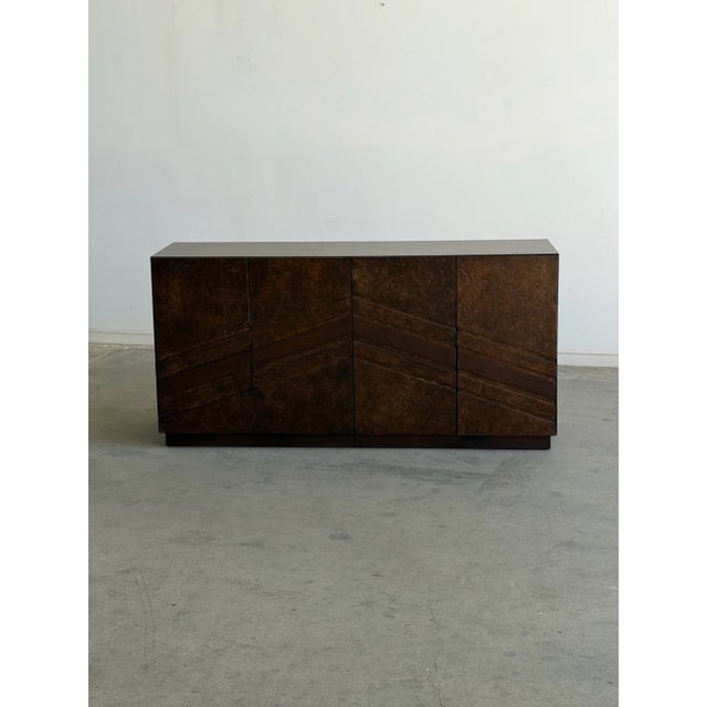 W73.5 D36 H29 Fully restored Italian modern sideboard with refinish, touch ups, and minor wear as depicted on the photos....