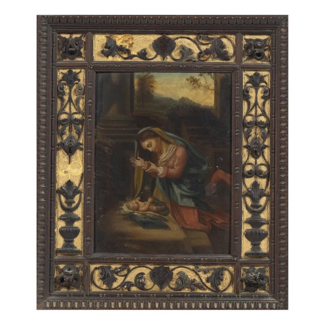 Antonio Allegri di Correggio, Adoration of the Child, 17th Century, Oil on Board For Sale