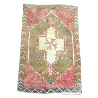 Small Decorative Wool Rug, 1960s For Sale