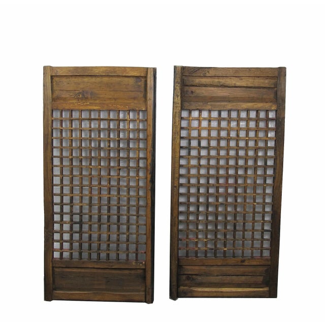 Pair of Vintage Chinese Latticed Screen Panel 4 For Sale In Greensboro - Image 6 of 7