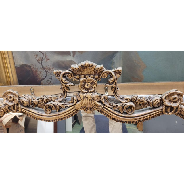 1920s Antique Gilt Rococo Mantel Mirror For Sale - Image 4 of 11