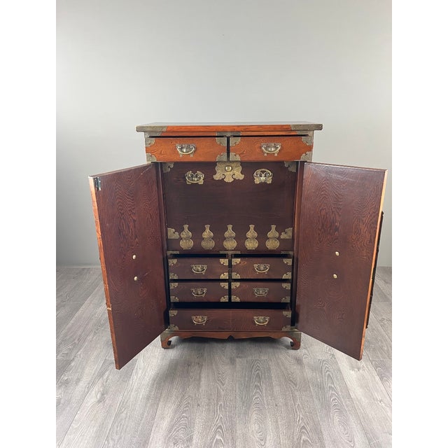 19th Century Tansu Japanese Cabinet in Wood and Brass Fittings For Sale - Image 4 of 13