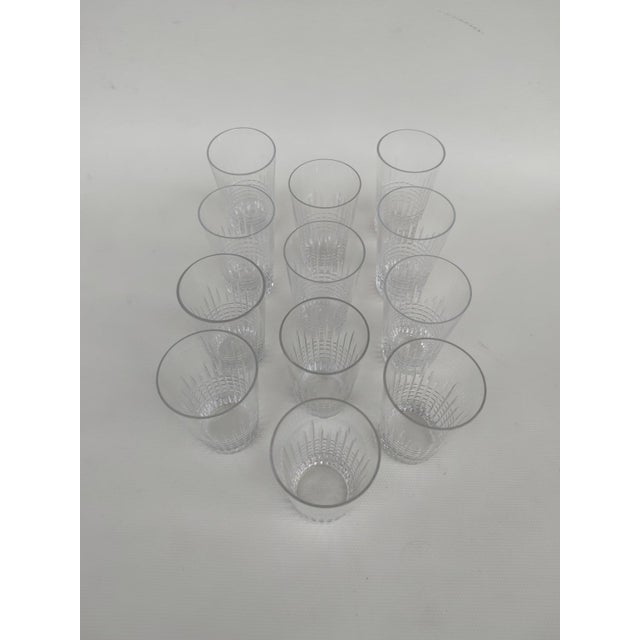 Vintage Baccarat Crystal Goblets with Nancy Pattern, 1930s, Set of 12 For Sale - Image 3 of 6