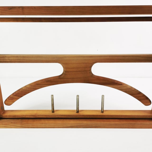 Wood Modernist Extendable Wall Coat Rack, Denmark, 1970s For Sale - Image 7 of 11