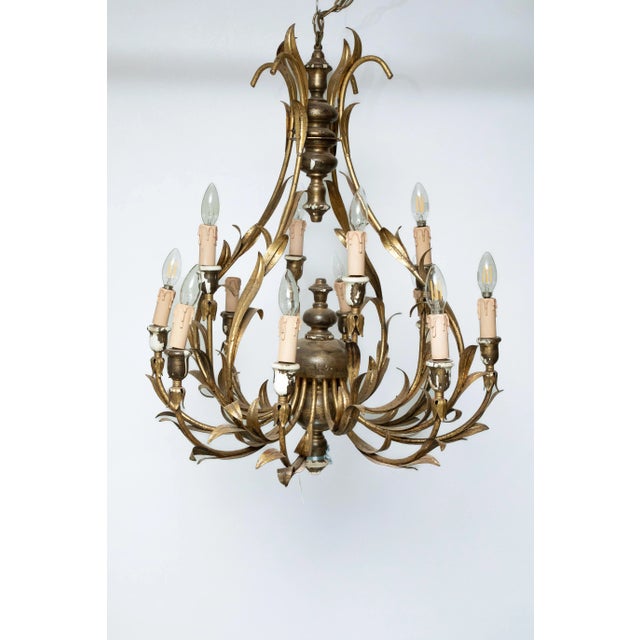 Italian Italian Gilt Wood Chandelier For Sale - Image 3 of 6