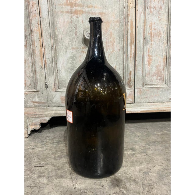 Large Antique French Hand Blown and Painted Wine Bottle, Normandy, Circa 1880s For Sale - Image 4 of 8