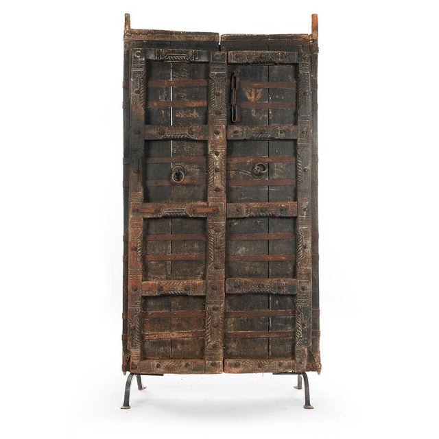 Wooden Door on Wrought Iron Base For Sale - Image 7 of 7