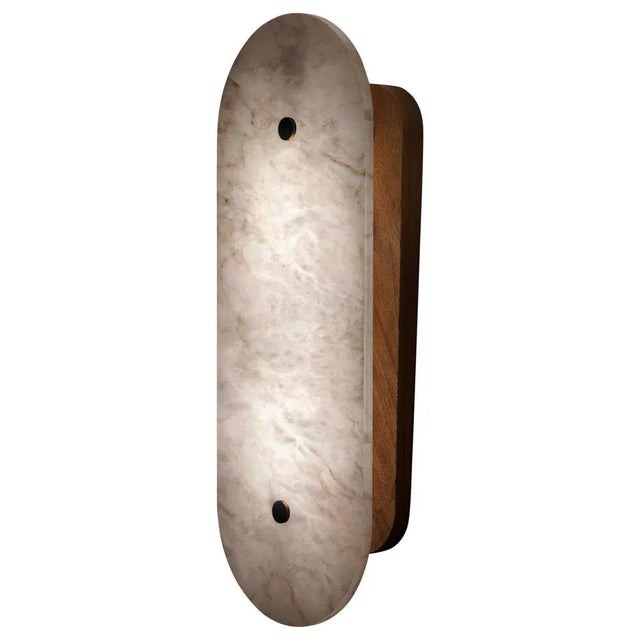 Wood Hikari Small Iroko Wood Wall Light by Alabastro Italiano For Sale - Image 7 of 7