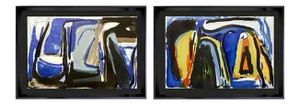 2 Bram Van Velde Original Lithograph, 1975 Ltd Ed. (2pc. Set) With Archival Frame