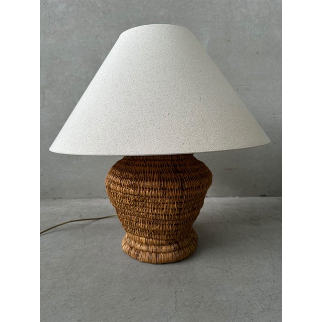 Vintage Table Lamp in Rattan, 1970s For Sale - Image 10 of 10