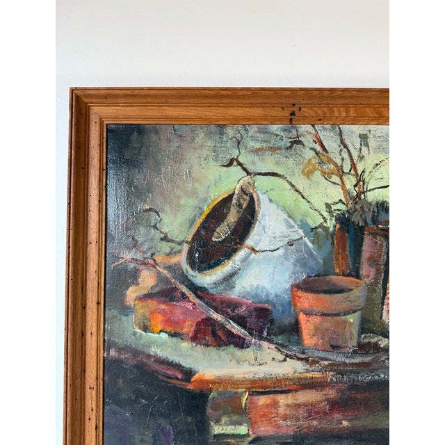 1960s Vintage Turner Still Life Oil on Canvas Painting in Wood Frame For Sale - Image 4 of 12