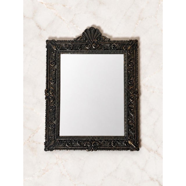Baroque Neo-Baroque French Cast Metal Modèle Déposé Wall Mirror, 1900 For Sale - Image 3 of 11