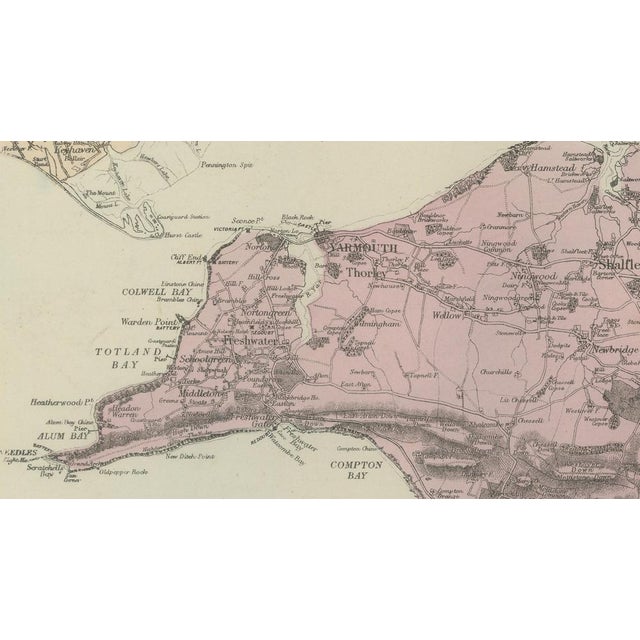 Paper Isle of Wight Map by G. Bacon, London, 1885 For Sale - Image 7 of 10