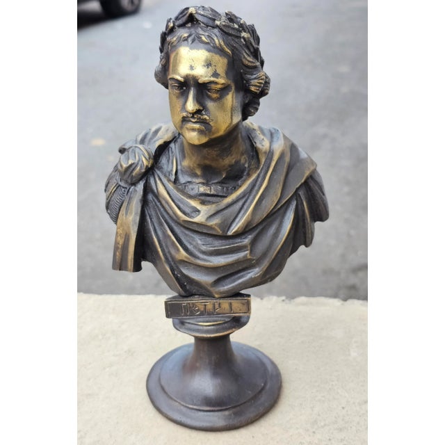 Neoclassical Pair of 19th Century Russian Bronze Busts of Peter I and Catherine the Great For Sale - Image 3 of 11
