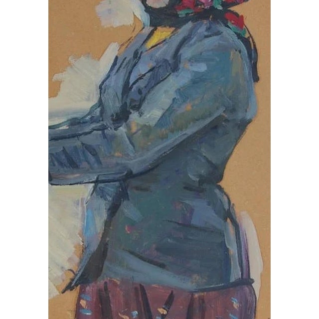 1970s Oil Painting: Ukrainian Girl Portrait, Socialist Realism Art 68-47 For Sale - Image 4 of 6