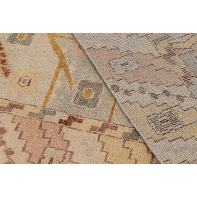 Beige Rug & Kilim’s Contemporary Oushak Rug in Beige & Brown With Tree of Life Patterns For Sale - Image 8 of 10