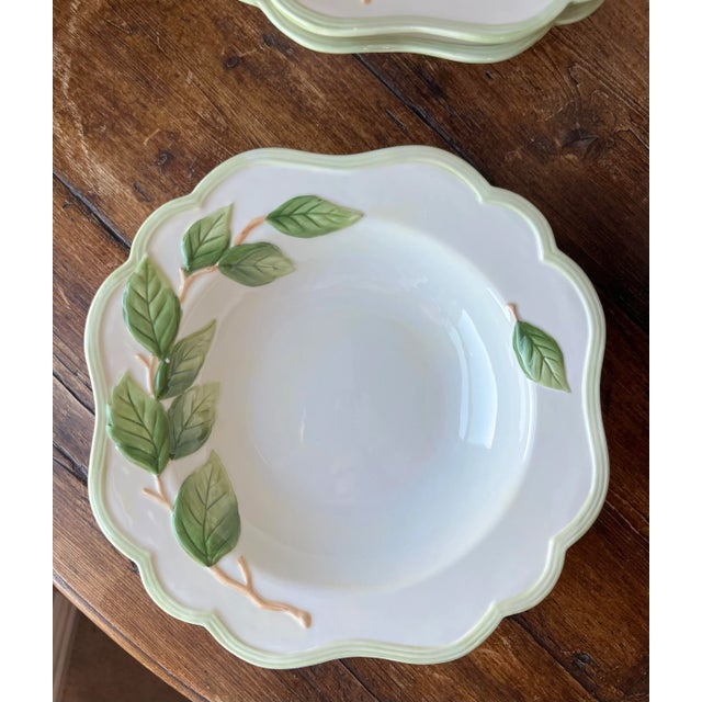 Fitz and Floyd Sommer Hill Pattern Leaf Rim Soup Bowls- Set of 4 For Sale In Dallas - Image 6 of 12
