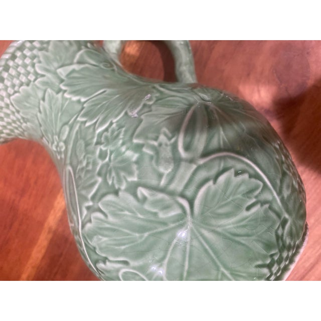 Forest Green Mid-Century Ceramic Pitcher & Bowl Set- 2 Pieces For Sale - Image 8 of 11