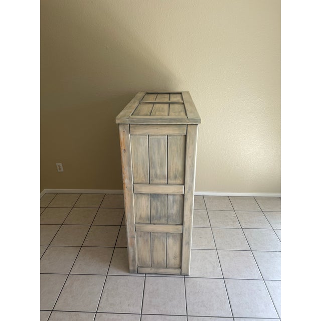 Rustic White Wash Distressed Buffet Cabinet For Sale - Image 3 of 12