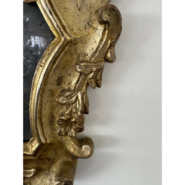 Rococo Pair of 18th Century Italian Rococo Giltwood Mirrors For Sale - Image 3 of 7