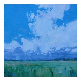 Cloudscape Oil Painting, Original Contemporary Landscape by L Haas For Sale