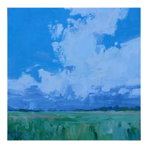 Cloudscape Oil Painting, Original Contemporary Landscape by L Haas