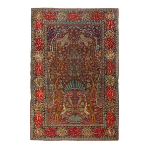 Antique Mohtasham Kashan Rug 4'6'' X 6'10''