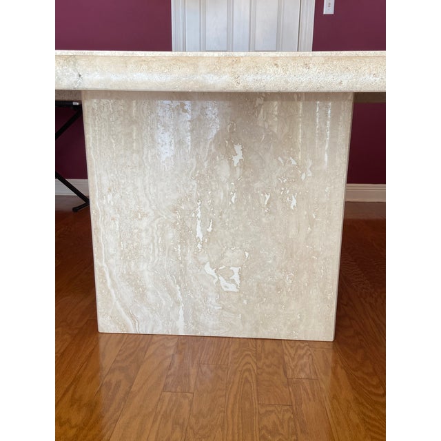 Contemporary Travertine Marble Dining Table Chairish