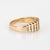 Modern Vintage Diamond Ring Sz 4.75 Ribbed Wide Band 14k Yellow Gold Fine Jewelry For Sale - Image 3 of 6