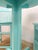 Vintage Bistro Set Turquoise Blue Counter Height Table Two Chairs Outdoor/Indoor For Sale - Image 16 of 16