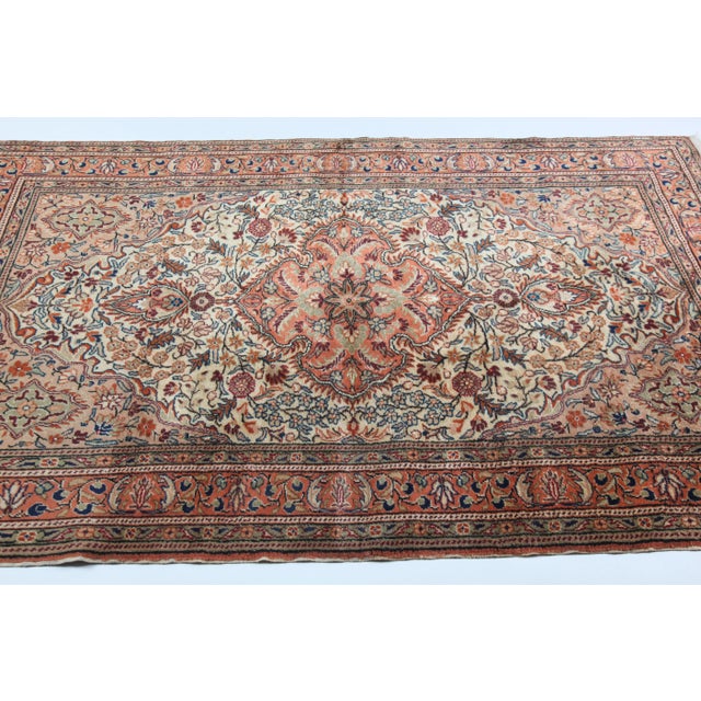 Mid-Century Modern Vintage Kayseri Medallion Rug, Hand-Knotted Wool on Cotton -4' X 6' For Sale - Image 3 of 13