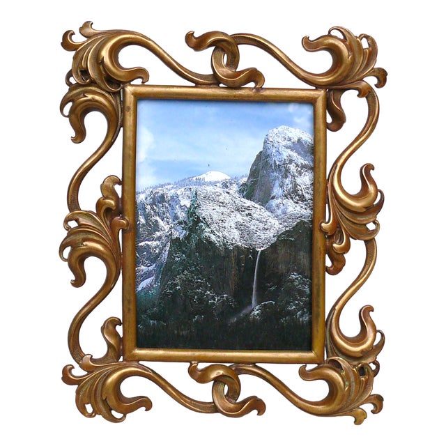 Art Nouveau Style Handmade Floral Picture Frame in Brass, Germany, 1890s For Sale