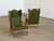 Scandinavian Oak Wingback Lounge Chairs in Striped Wool, 1940s, Set of 2 For Sale - Image 13 of 13