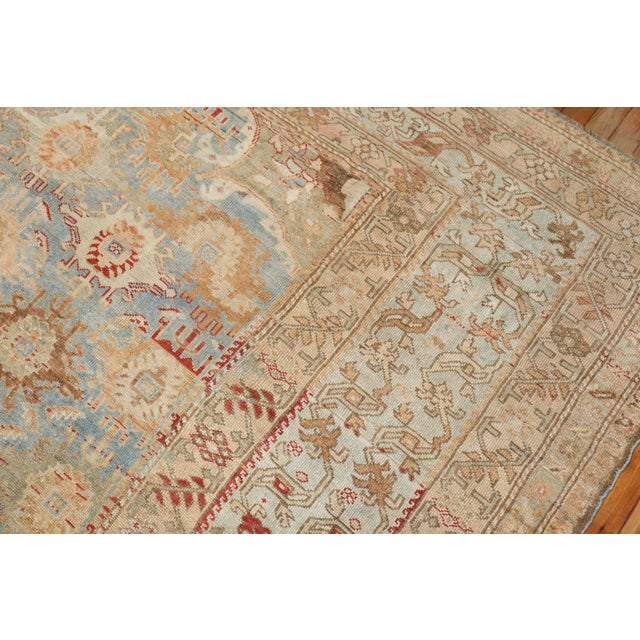 Textile Antique Light Blue Malayer Corridor Rug - 8' x 19'4" For Sale - Image 7 of 11