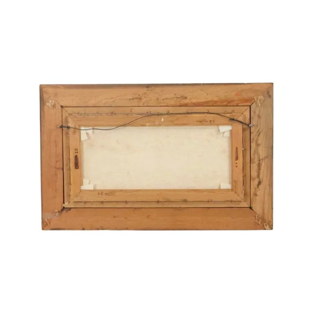 Circa 1970, Vintage Framed American Western Mountain Range Landscape Oil Painting For Sale - Image 9 of 10