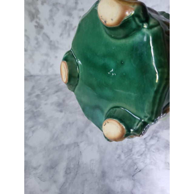 1980s Footed Majolica Planter With Frogs For Sale In San Francisco - Image 6 of 9