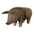 Folk Art Carved Wooden Pig Sculpture With Patinated Finish For Sale