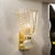 2020s Modernist Hand-Blown Murano Glass Sconces W/ Ruffled Detailing & 24k Gold Flecks For Sale - Image 5 of 12