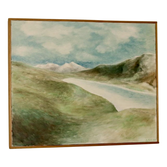A. Alm, Landscape, 1988, Oil on Canvas, Framed For Sale